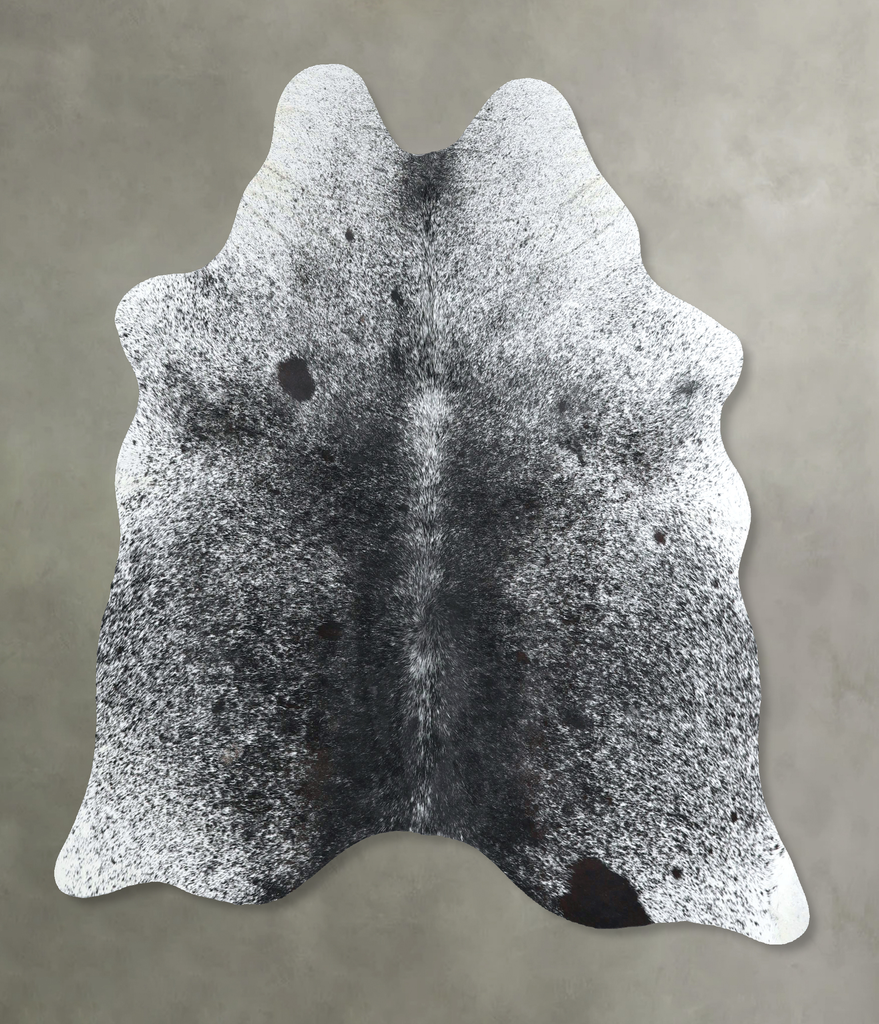 Salt and Pepper Black Medium Brazilian Cowhide Rug 5'6"H x 5'4"W #A48871 by Hudson Hides