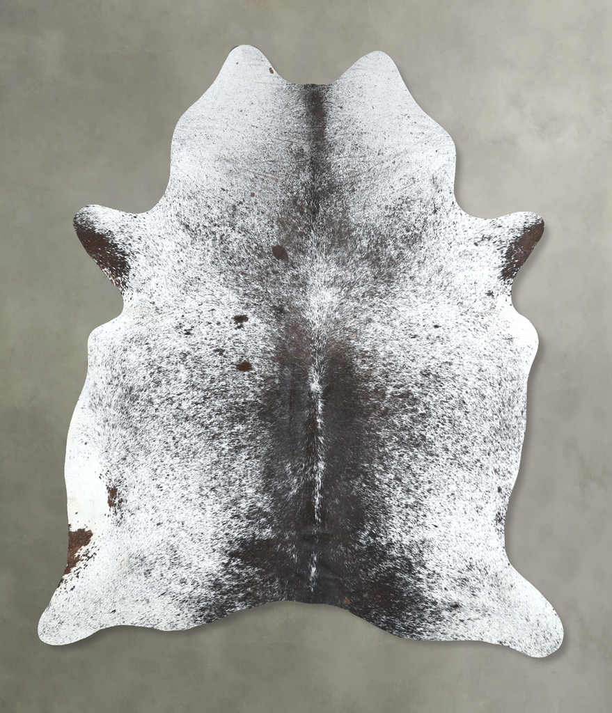 Salt and Pepper Black X-Large Brazilian Cowhide Rug 7'1"H x 6'1"W #A48872 by Hudson Hides