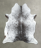 Salt and Pepper Black X-Large Brazilian Cowhide Rug 7'1