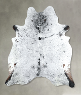Salt and Pepper Black Large Brazilian Cowhide Rug 6'10"H x 5'10"W #A48873 by Hudson Hides