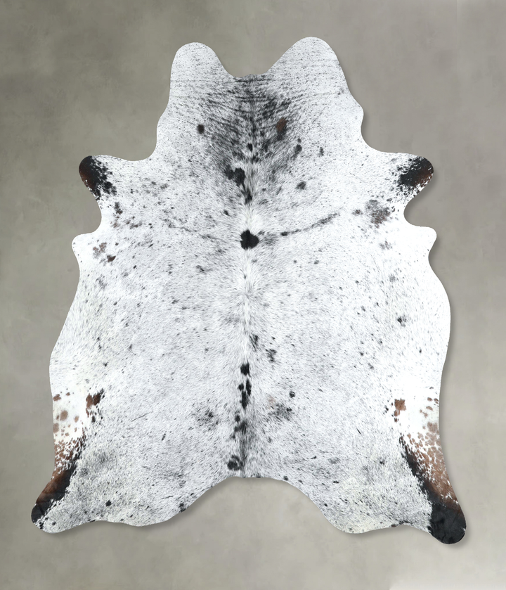 Salt and Pepper Black Large Brazilian Cowhide Rug 6'10"H x 5'10"W #A48873 by Hudson Hides