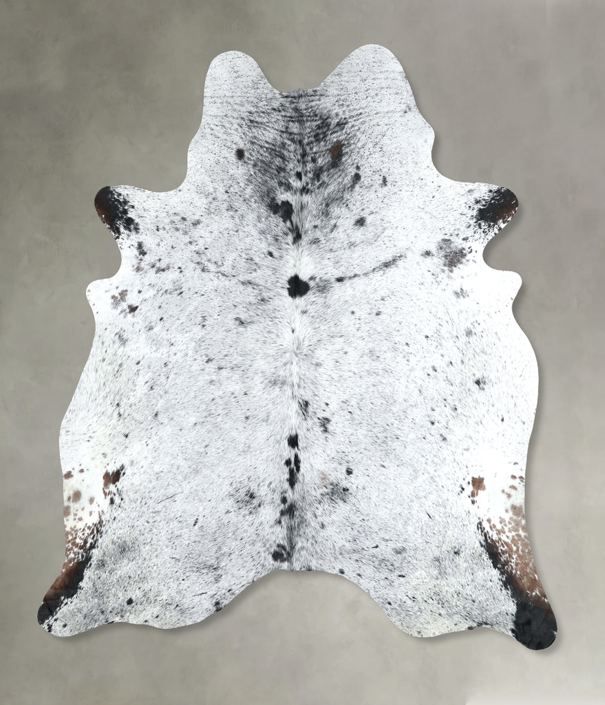 Salt and Pepper Black Large Brazilian Cowhide Rug 6'10"H x 5'10"W #A48873 by Hudson Hides