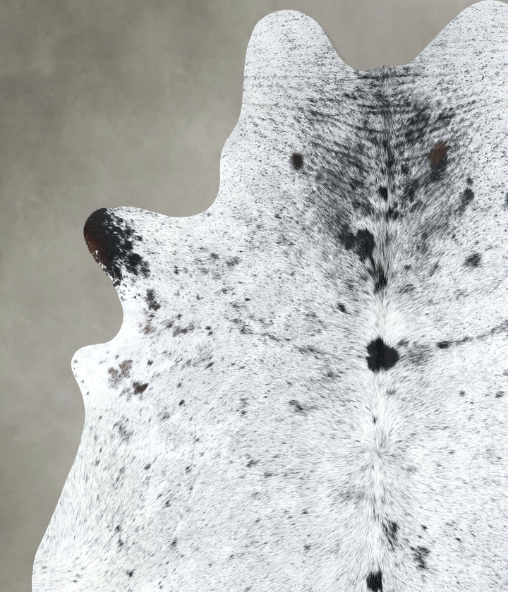 Salt and Pepper Black Large Brazilian Cowhide Rug 6'10"H x 5'10"W #A48873 by Hudson Hides