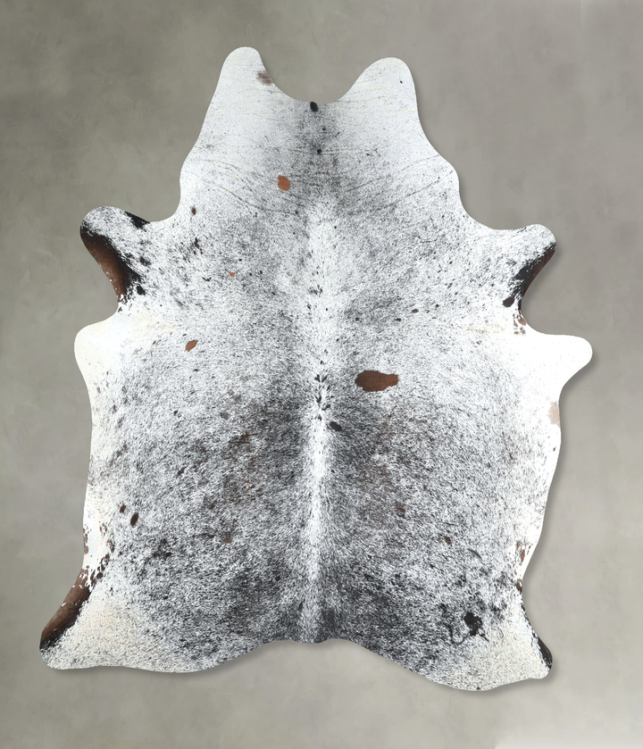 Salt and Pepper Black Large Brazilian Cowhide Rug 6'9"H x 5'9"W #A48874 by Hudson Hides