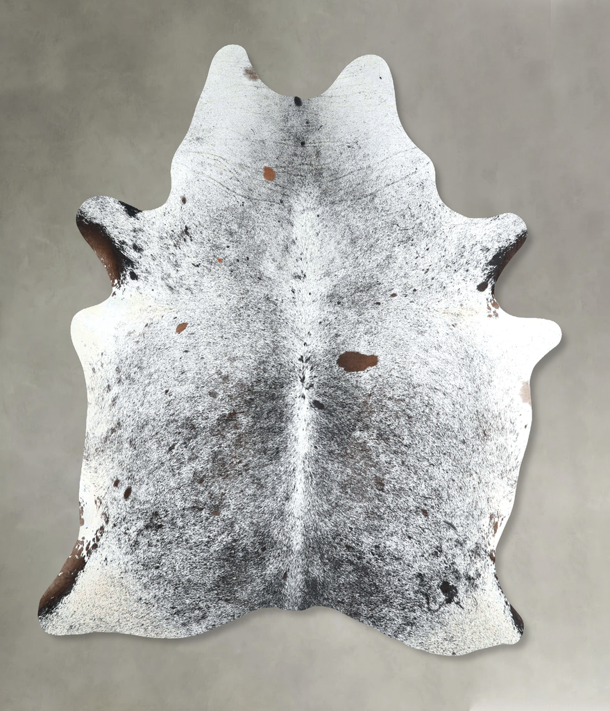 Salt and Pepper Black Large Brazilian Cowhide Rug 6'9"H x 5'9"W #A48874 by Hudson Hides