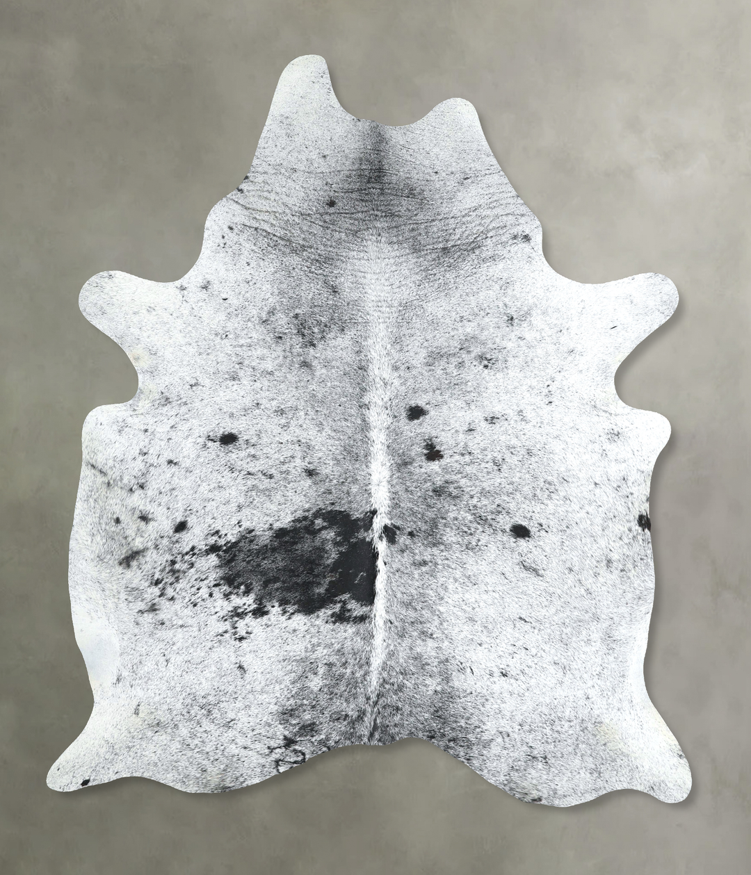 Salt and Pepper Black X-Large Brazilian Cowhide Rug 7'2"H x 5'10"W #A4