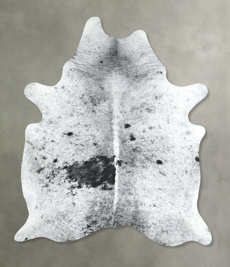 Salt and Pepper Black X-Large Brazilian Cowhide Rug 7'2"H x 5'10"W #A48875 by Hudson Hides