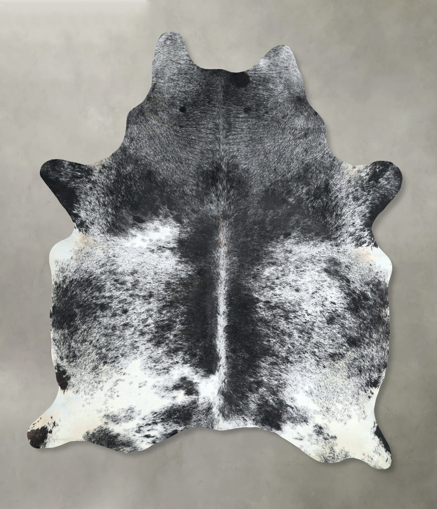 Salt and Pepper Black X-Large Brazilian Cowhide Rug 7'3"H x 5'11"W #A48877 by Hudson Hides