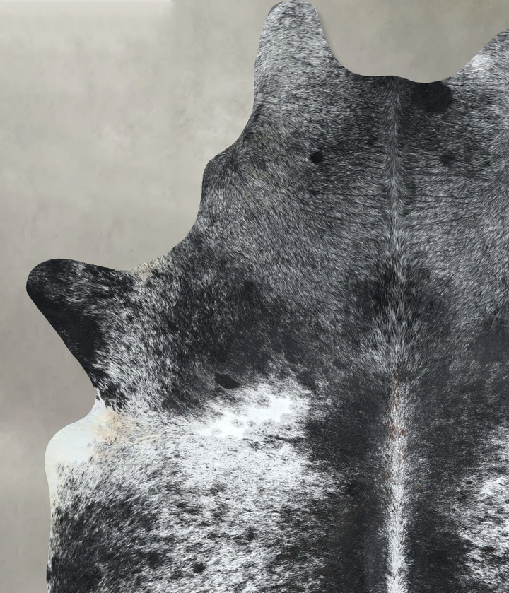 Salt and Pepper Black X-Large Brazilian Cowhide Rug 7'3"H x 5'11"W #A48877 by Hudson Hides