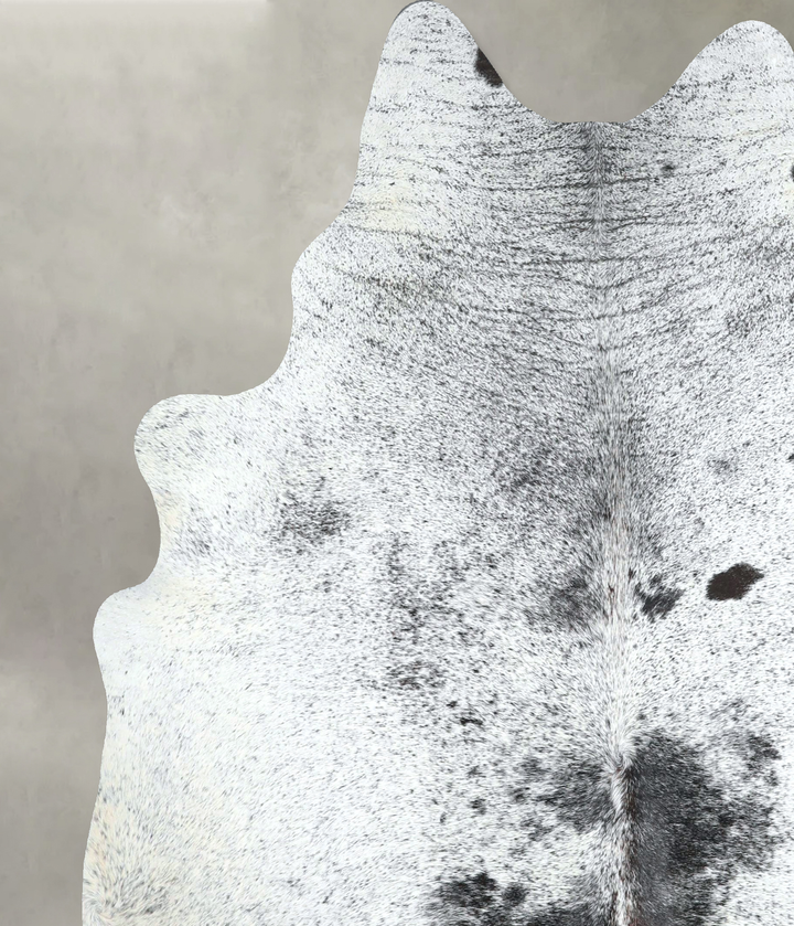 Salt and Pepper Black Large Brazilian Cowhide Rug 6'11"H x 5'8"W #A48879 by Hudson Hides