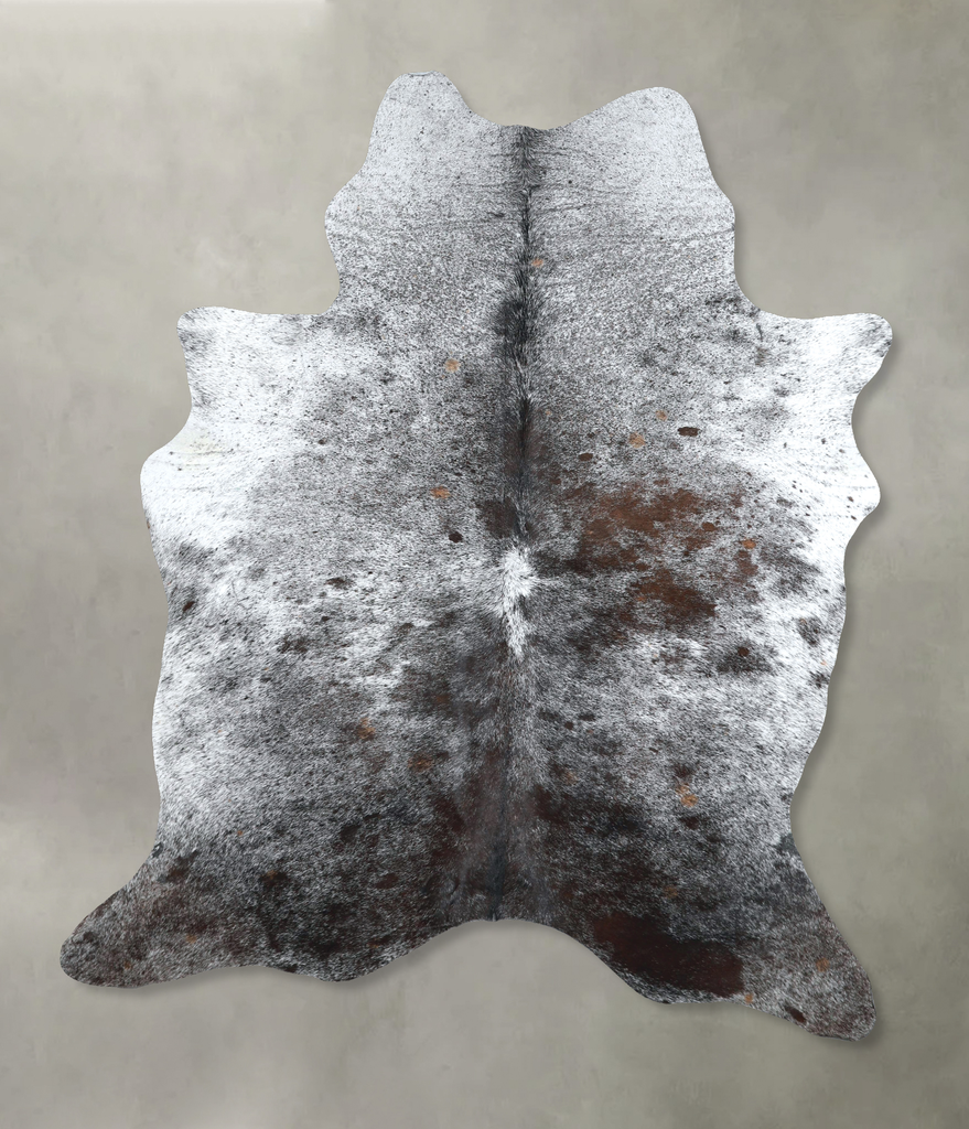 Salt and Pepper Black X-Large Brazilian Cowhide Rug 7'3"H x 5'7"W #A48880 by Hudson Hides