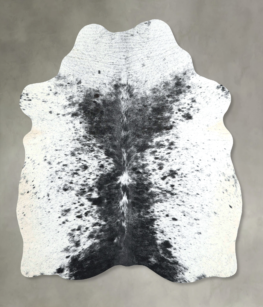Salt and Pepper Black Medium Brazilian Cowhide Rug 5'8"H x 4'8"W #A48881 by Hudson Hides