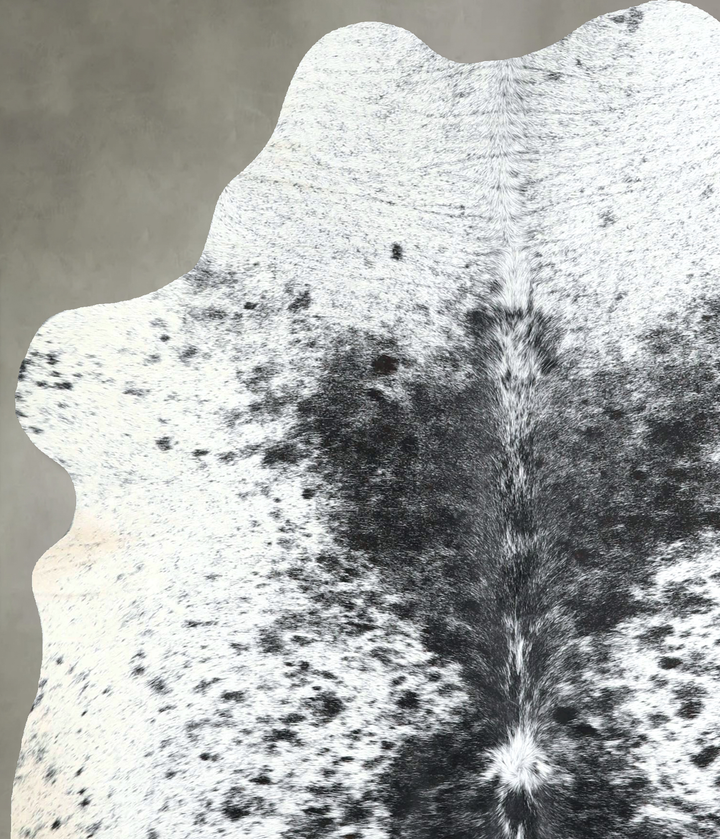 Salt and Pepper Black Medium Brazilian Cowhide Rug 5'8"H x 4'8"W #A48881 by Hudson Hides