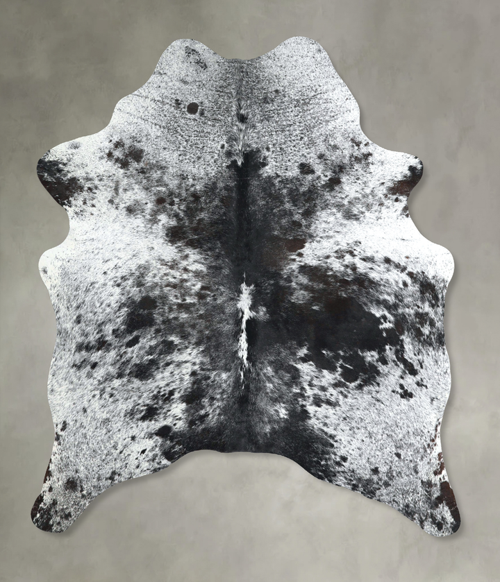 Salt and Pepper Black Large Brazilian Cowhide Rug 6'5"H x 5'2"W #A48882 by Hudson Hides