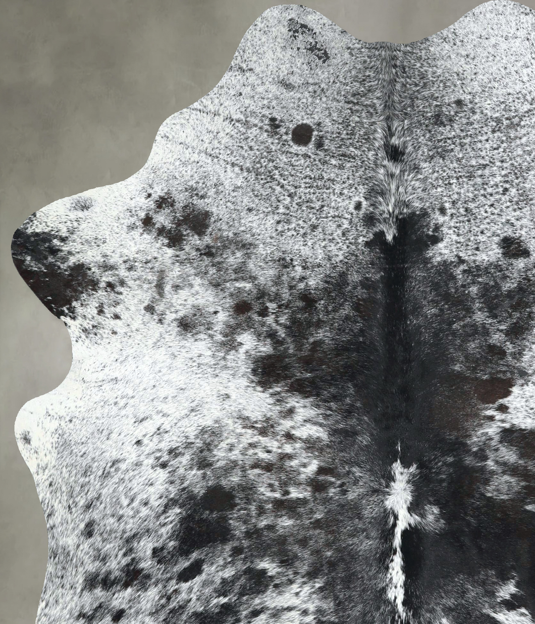 Salt and Pepper Black Large Brazilian Cowhide Rug 6'5"H x 5'2"W #A4888