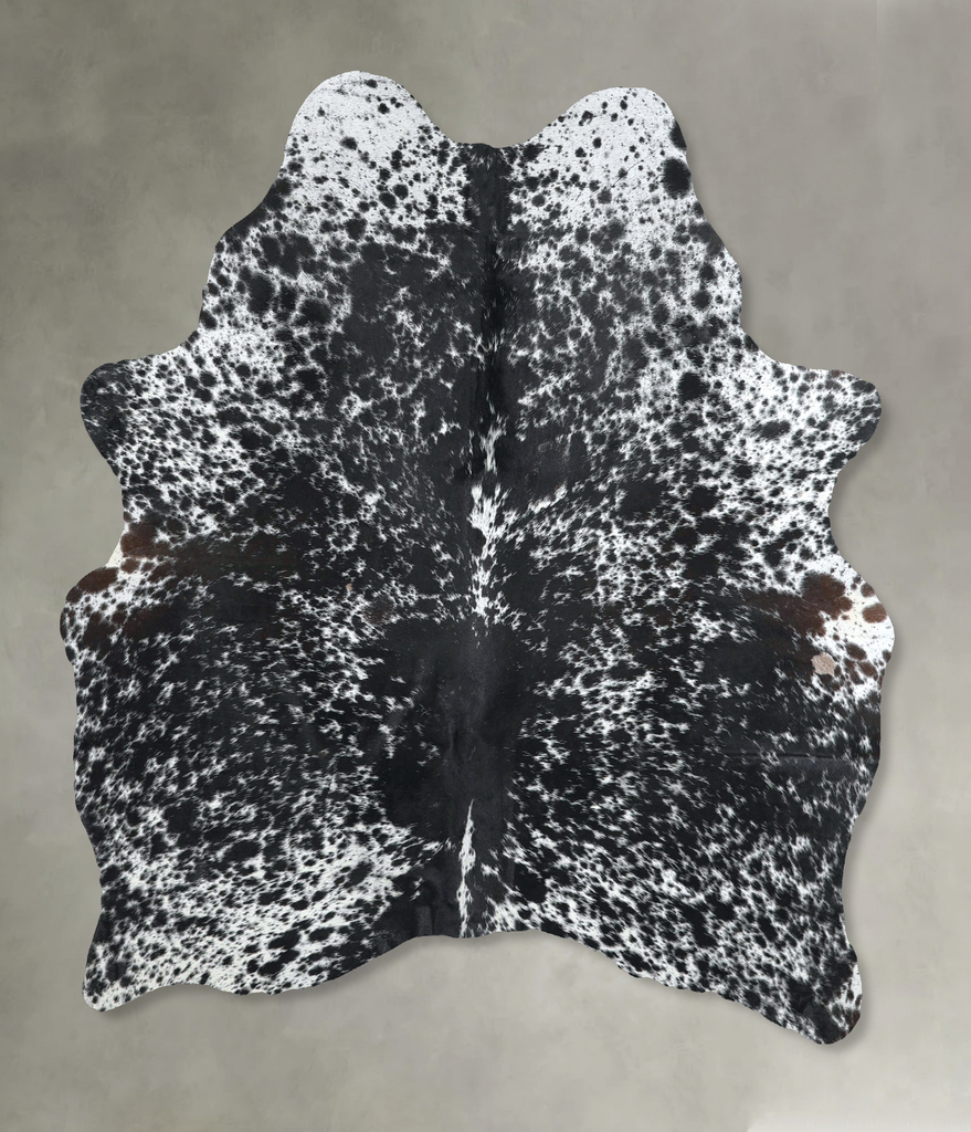 Salt and Pepper Black Medium Brazilian Cowhide Rug 6'0"H x 4'11"W #A48883 by Hudson Hides
