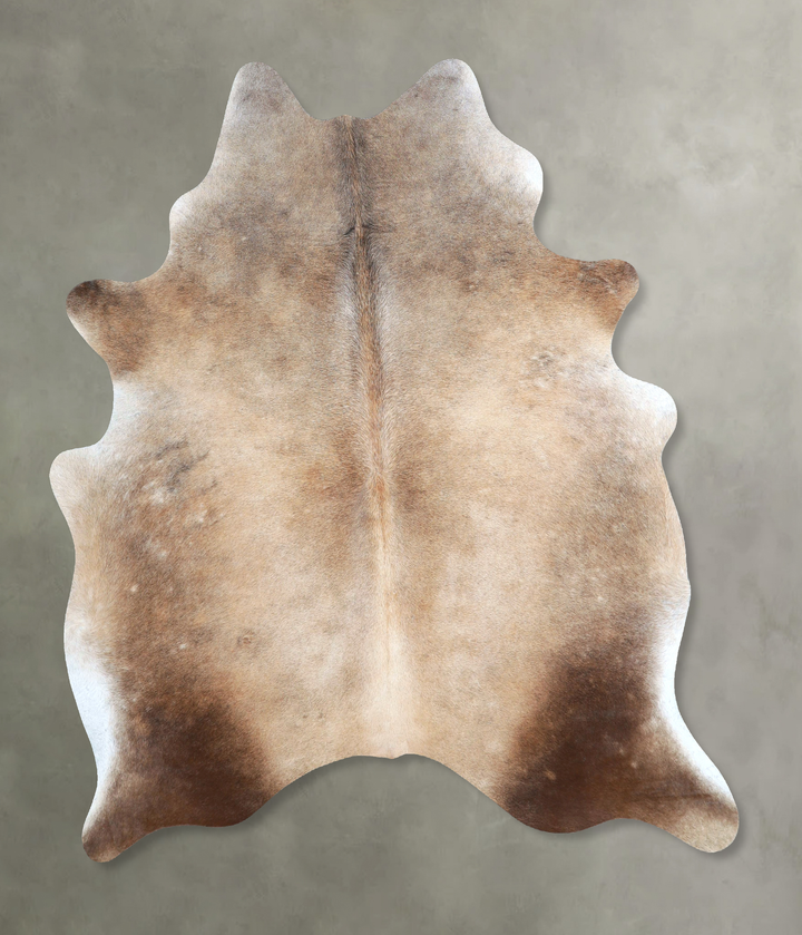 Grey with Beige Large Brazilian Cowhide Rug 6'1"H x 5'5"W #A48885 by Hudson Hides