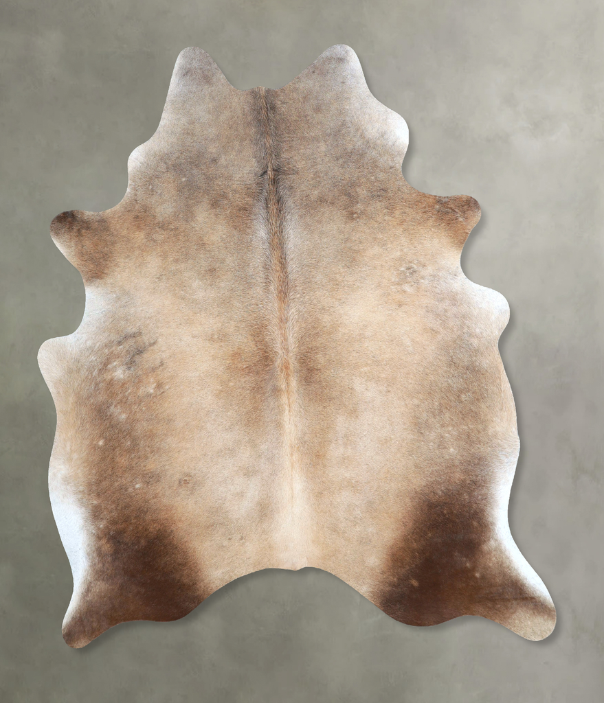 Grey with Beige Large Brazilian Cowhide Rug 6'1"H x 5'5"W #A48885 by Hudson Hides