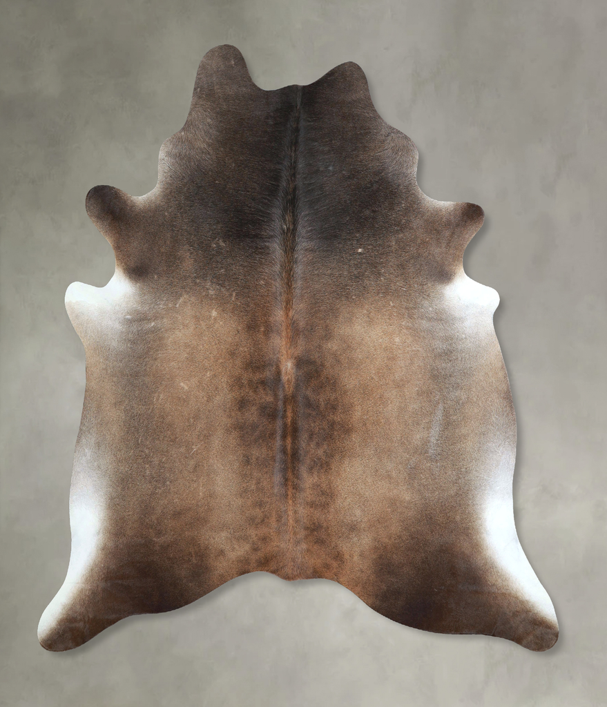 Grey with Beige X-Large Brazilian Cowhide Rug 6'9"H x 6'4"W #A48886 by Hudson Hides