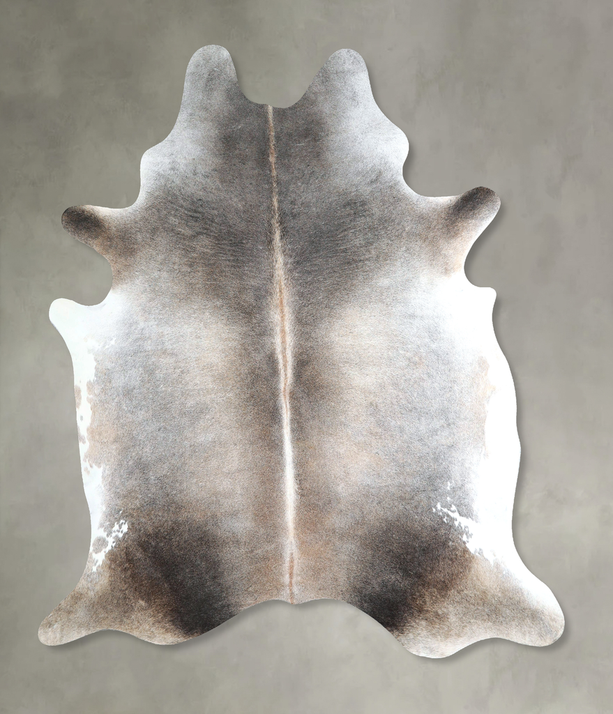 Grey with Beige X-Large Brazilian Cowhide Rug 7'1"H x 6'1"W #A48888 by Hudson Hides