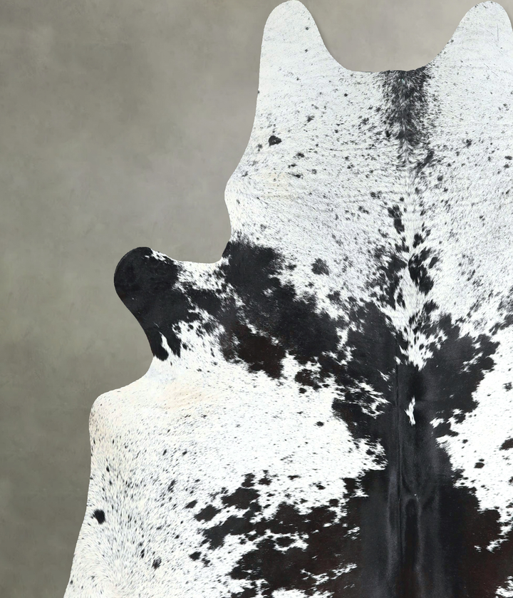 Salt and Pepper Black X-Large Brazilian Cowhide Rug 6'10"H x 6'0"W #A48890 by Hudson Hides