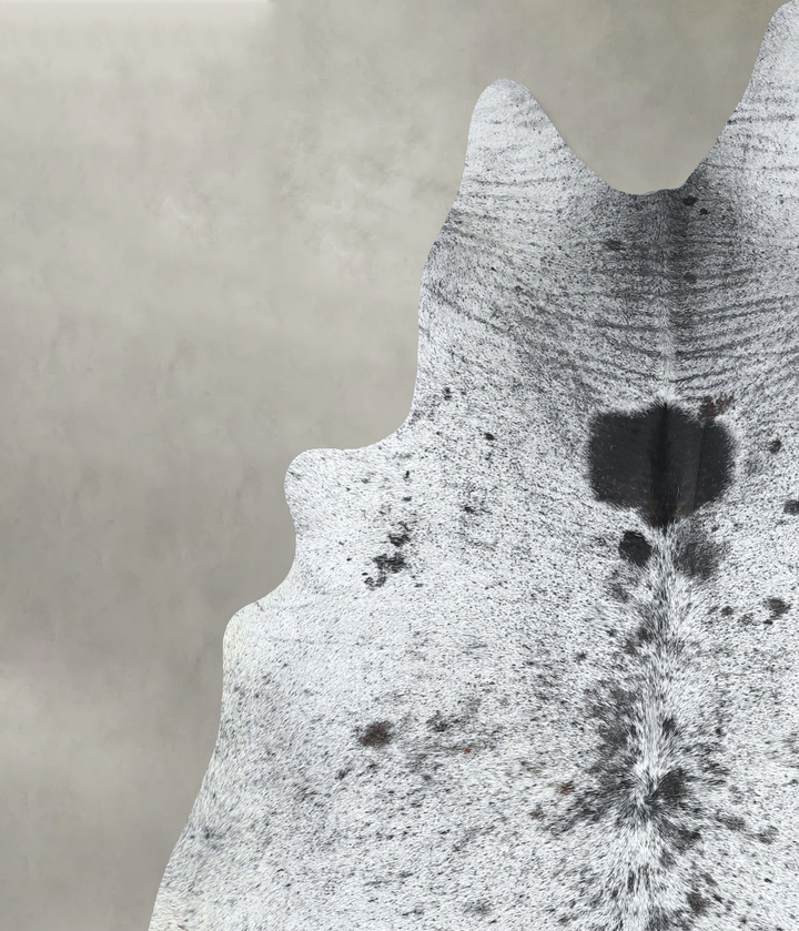 Salt and Pepper Black X-Large Brazilian Cowhide Rug 7'5"H x 6'3"W #A48893 by Hudson Hides