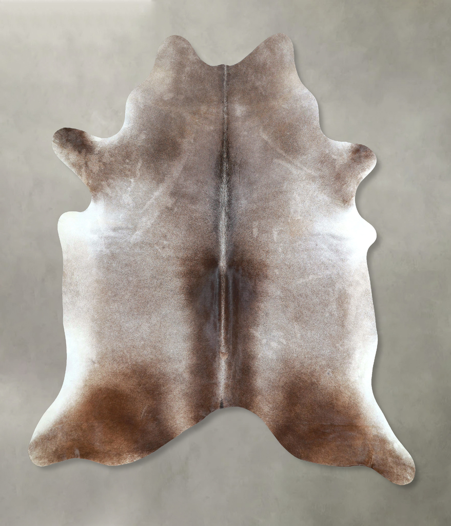 Grey with Beige X-Large Brazilian Cowhide Rug 6'11"H x 6'2"W #A48894 by Hudson Hides