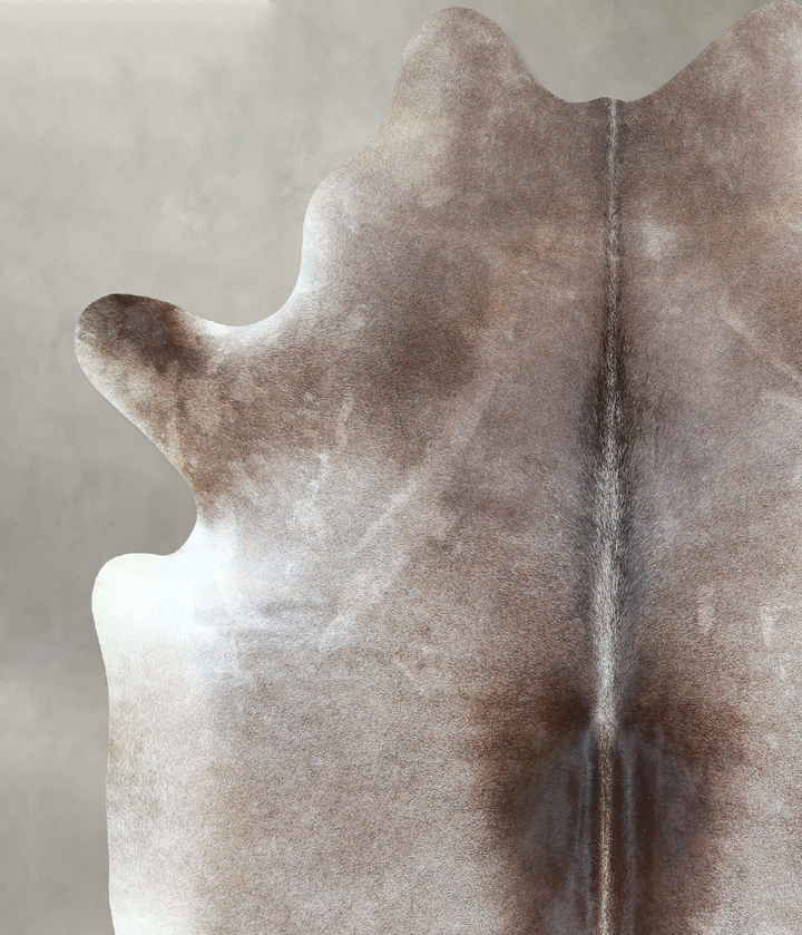 Grey with Beige X-Large Brazilian Cowhide Rug 6'11"H x 6'2"W #A48894 by Hudson Hides