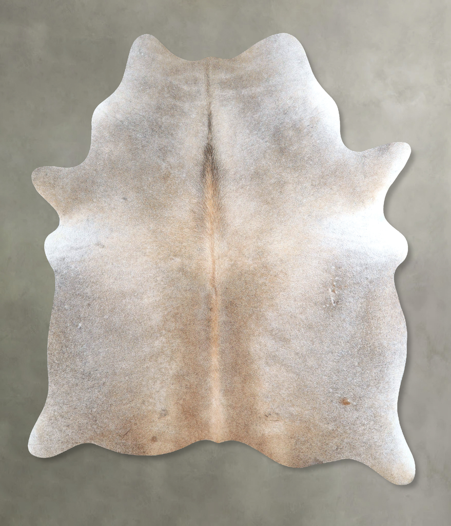 Grey with Beige Large Brazilian Cowhide Rug 6'5"H x 5'3"W #A48896 by Hudson Hides