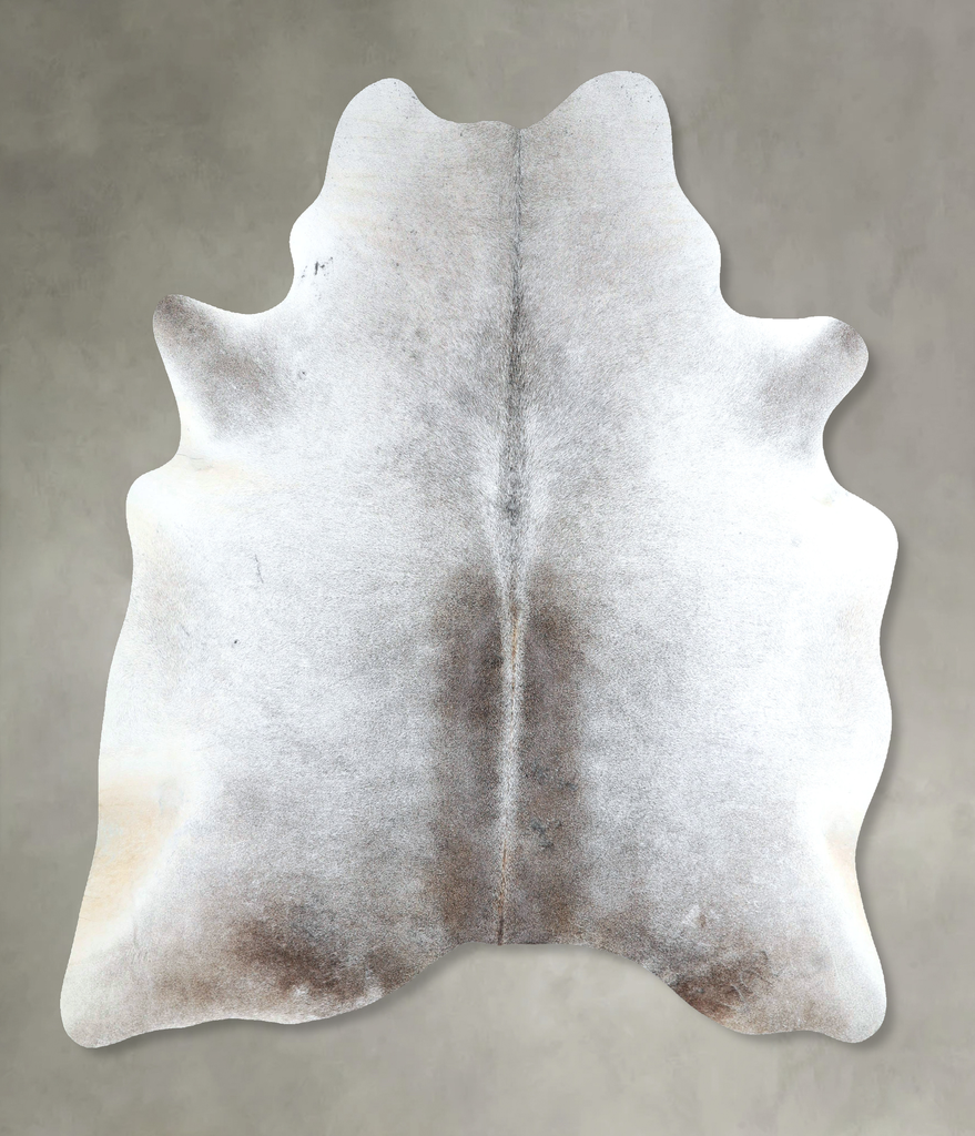 Grey with Beige Large Brazilian Cowhide Rug 6'7"H x 5'10"W #A48898 by Hudson Hides