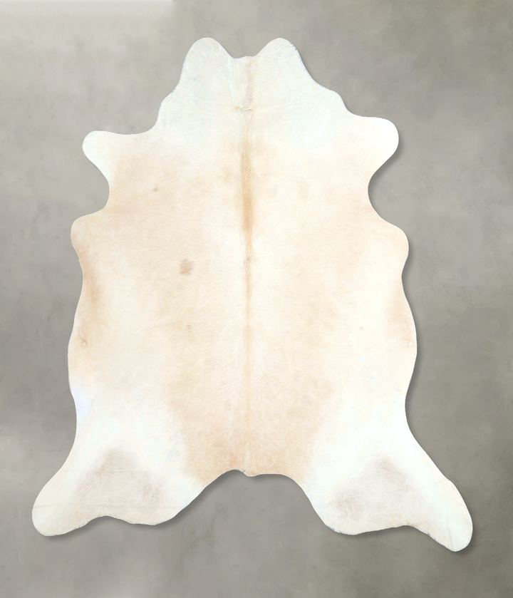 Ivory with Beige X-Large Brazilian Cowhide Rug 6'6"H x 6'5"W #A48899 by Hudson Hides