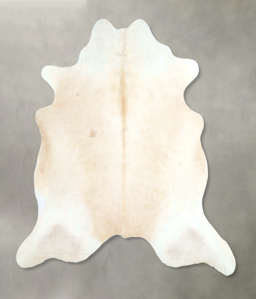 Ivory with Beige X-Large Brazilian Cowhide Rug 6'6"H x 6'5"W #A48899 by Hudson Hides