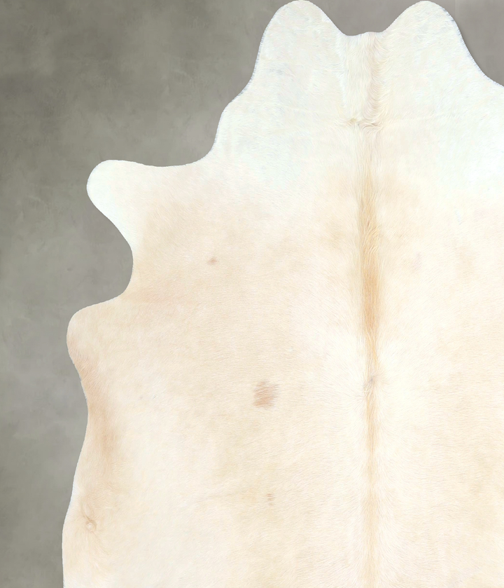 Ivory with Beige X-Large Brazilian Cowhide Rug 6'6"H x 6'5"W #A48899 by Hudson Hides