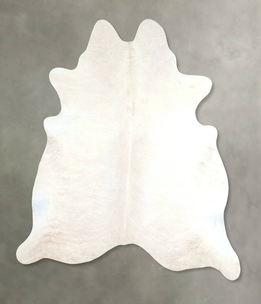 Ivory with Beige X-Large Brazilian Cowhide Rug 6'8"H x 6'5"W #A48900 by Hudson Hides
