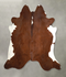 Brown and White Regular XX-Large Brazilian Cowhide Rug 7'0