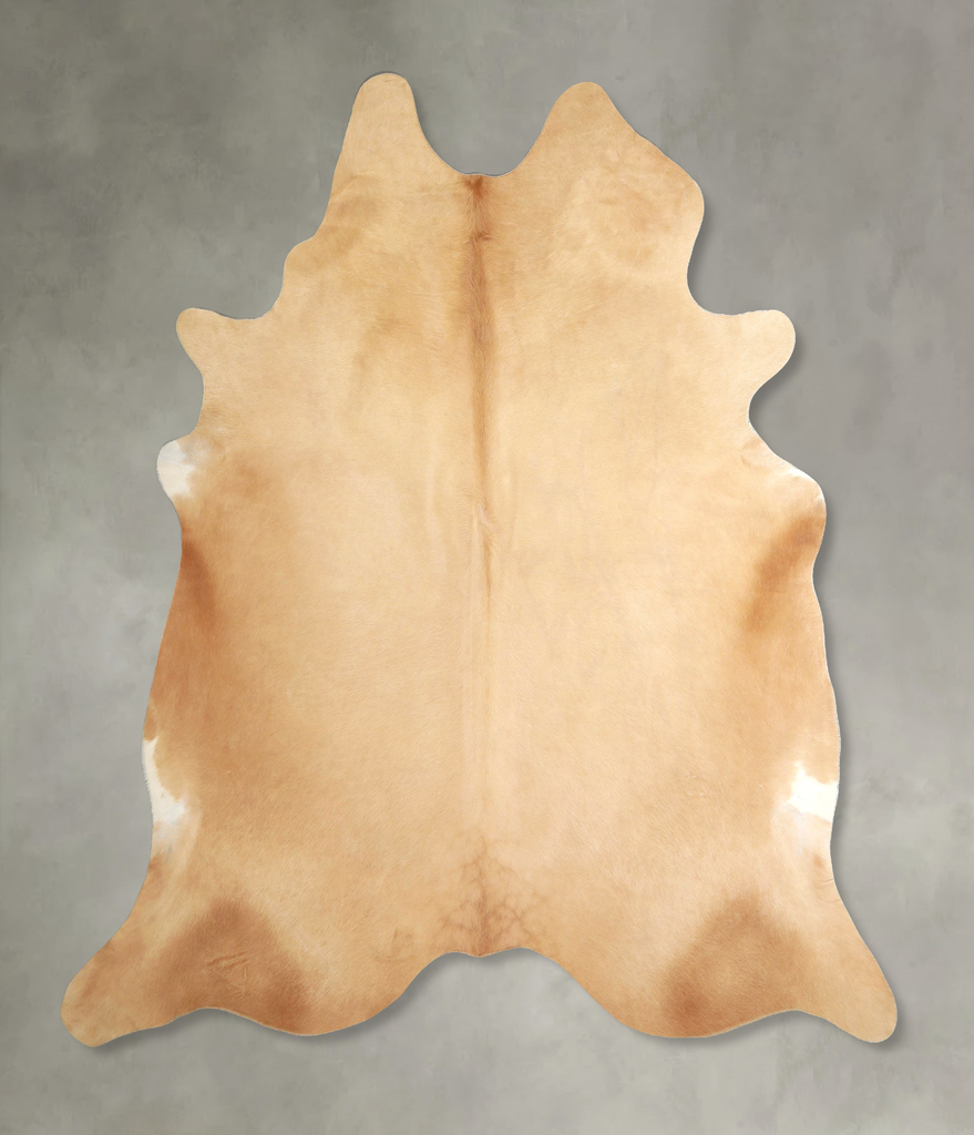 Beige XX-Large Brazilian Cowhide Rug 7'5"H x 7'0"W #A48927 by Hudson Hides