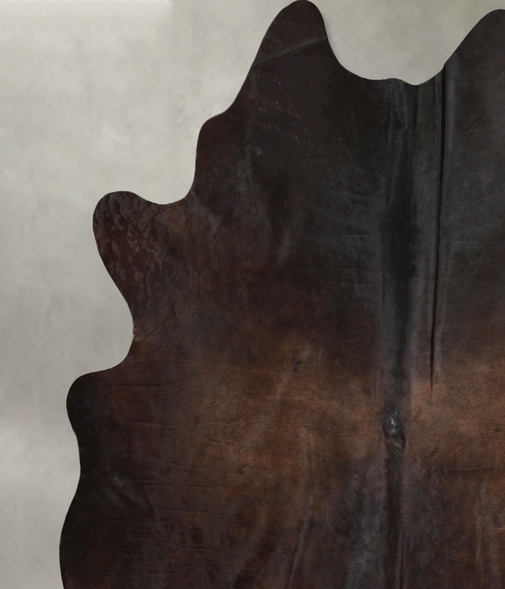 Chocolate X-Large Brazilian Cowhide Rug 7'1"H x 6'11"W #A48930 by Hudson Hides