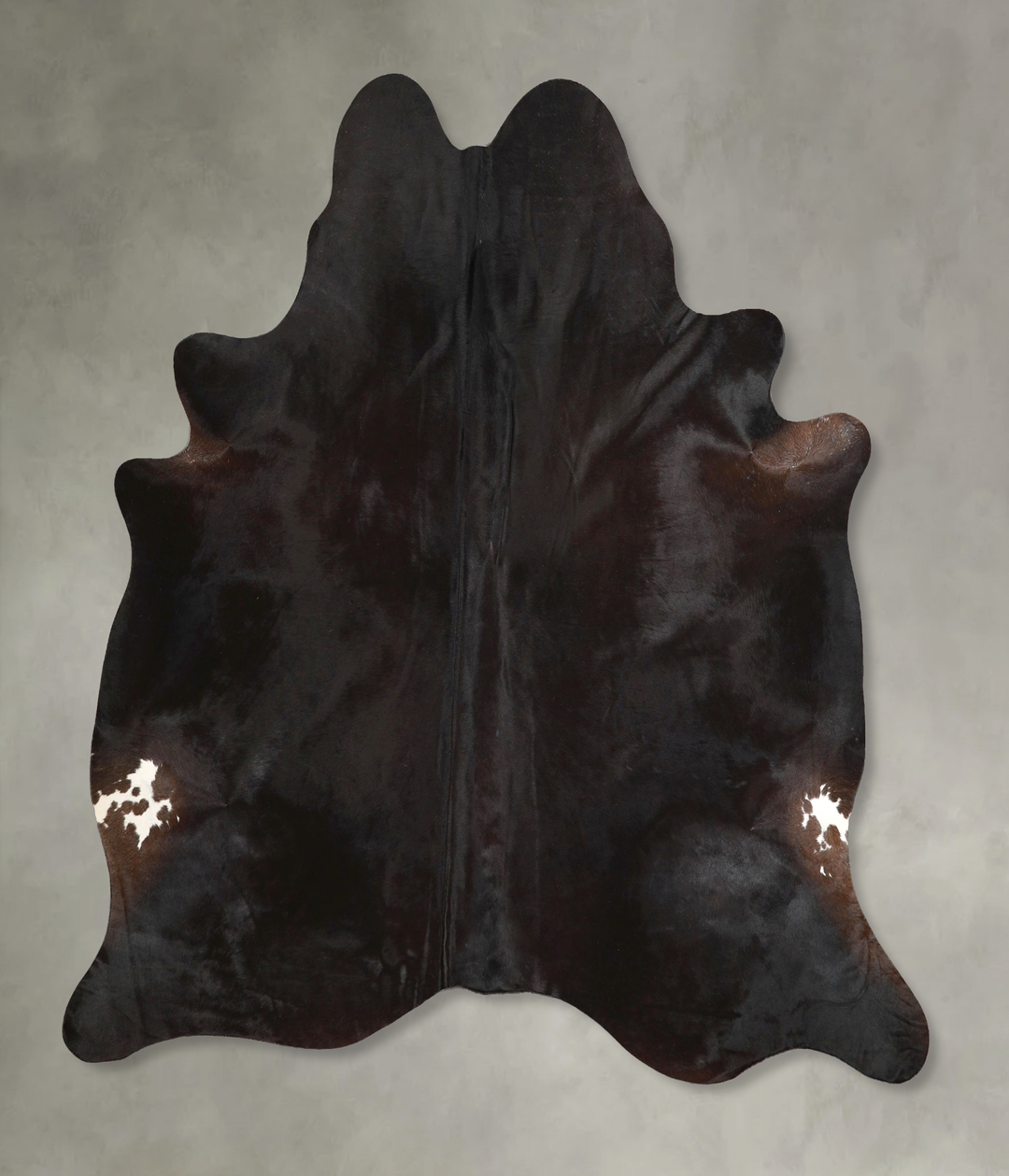 Solid Black X-Large Brazilian Cowhide Rug 7'0"H x 6'6"W #A48938 by Hud