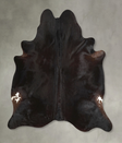 Solid Black X-Large Brazilian Cowhide Rug 7'0"H x 6'6"W #A48938 by Hudson Hides