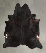 Solid Black X-Large Brazilian Cowhide Rug 7'0"H x 6'6"W #A48938 by Hudson Hides
