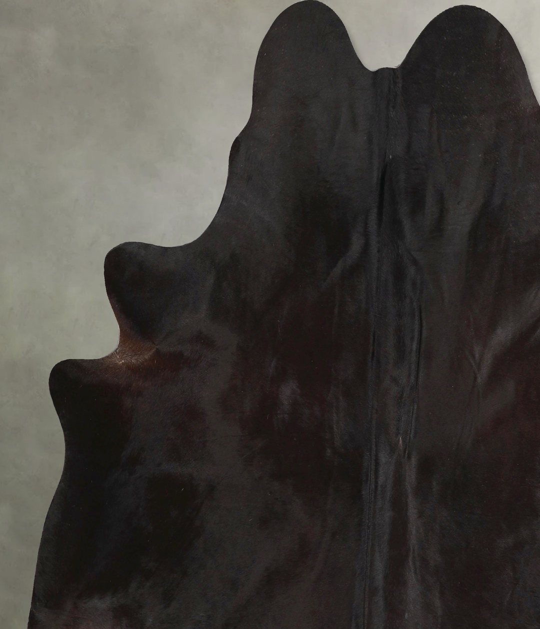 Solid Black X-Large Brazilian Cowhide Rug 7'0"H x 6'6"W #A48938 by Hud