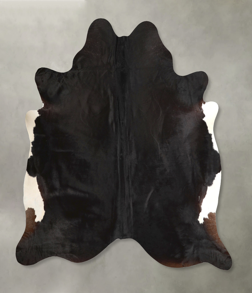 Solid Black XX-Large Brazilian Cowhide Rug 7'5"H x 6'11"W #A48939 by Hudson Hides