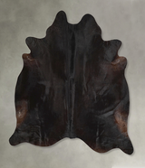 Solid Black X-Large Brazilian Cowhide Rug 7'4"H x 6'9"W #A48942 by Hudson Hides