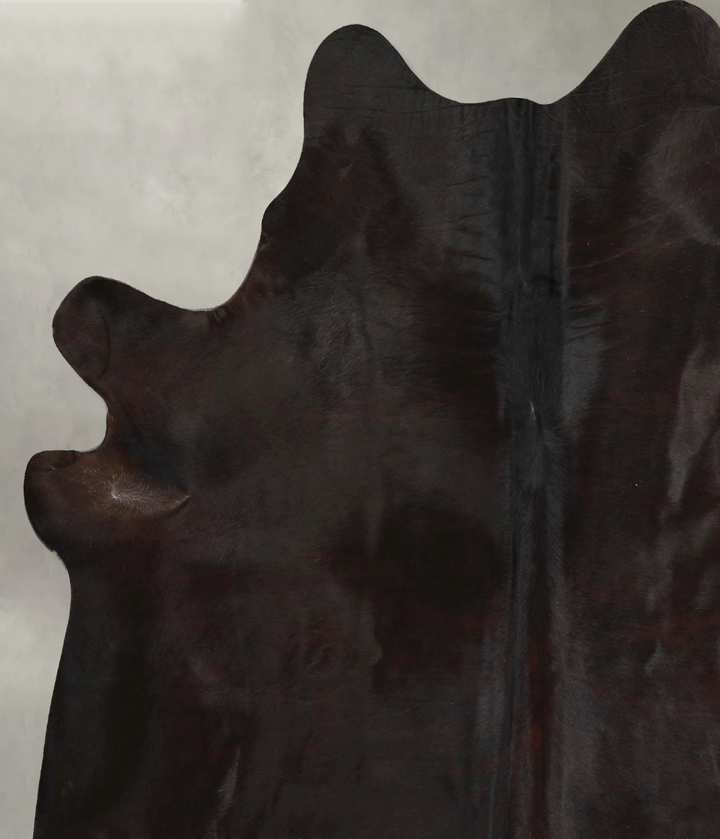 Solid Black X-Large Brazilian Cowhide Rug 7'4"H x 6'4"W #A48950 by Hudson Hides