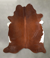 Brown and White Regular X-Large Brazilian Cowhide Rug 6'11"H x 6'2"W #A48951 by Hudson Hides