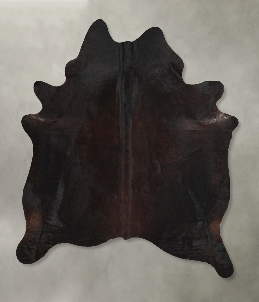 Solid Black X-Large Brazilian Cowhide Rug 7'1"H x 6'2"W #A48953 by Hudson Hides