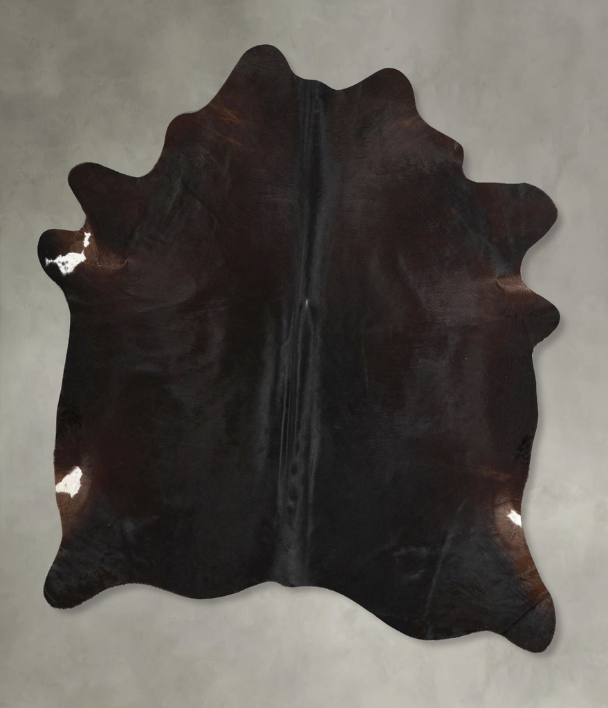 Solid Black X-Large Brazilian Cowhide Rug 6'10"H x 5'11"W #A48954 by Hudson Hides