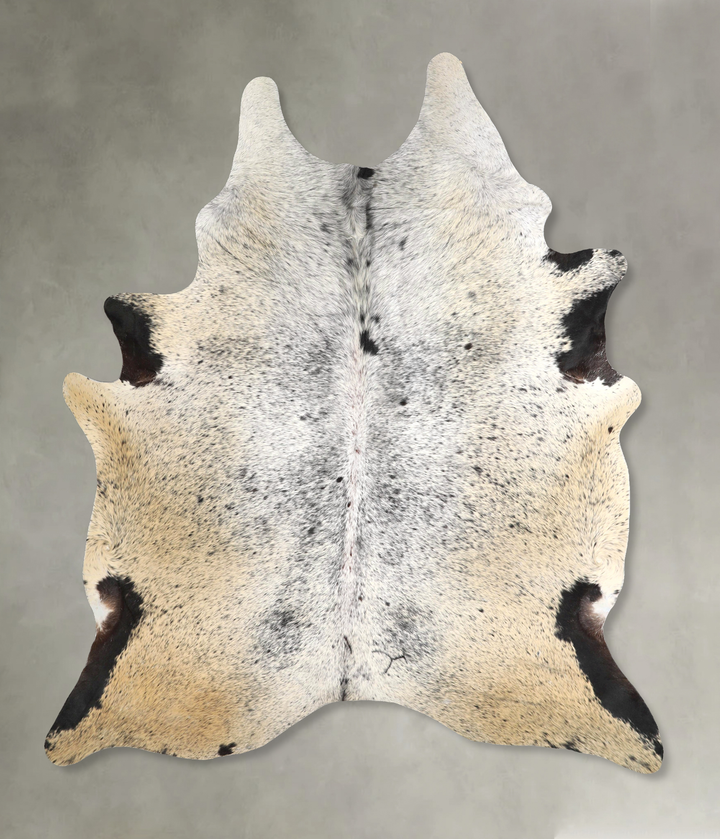 Salt and Pepper Black X-Large Brazilian Cowhide Rug 7'11"H x 6'3"W #A48957 by Hudson Hides