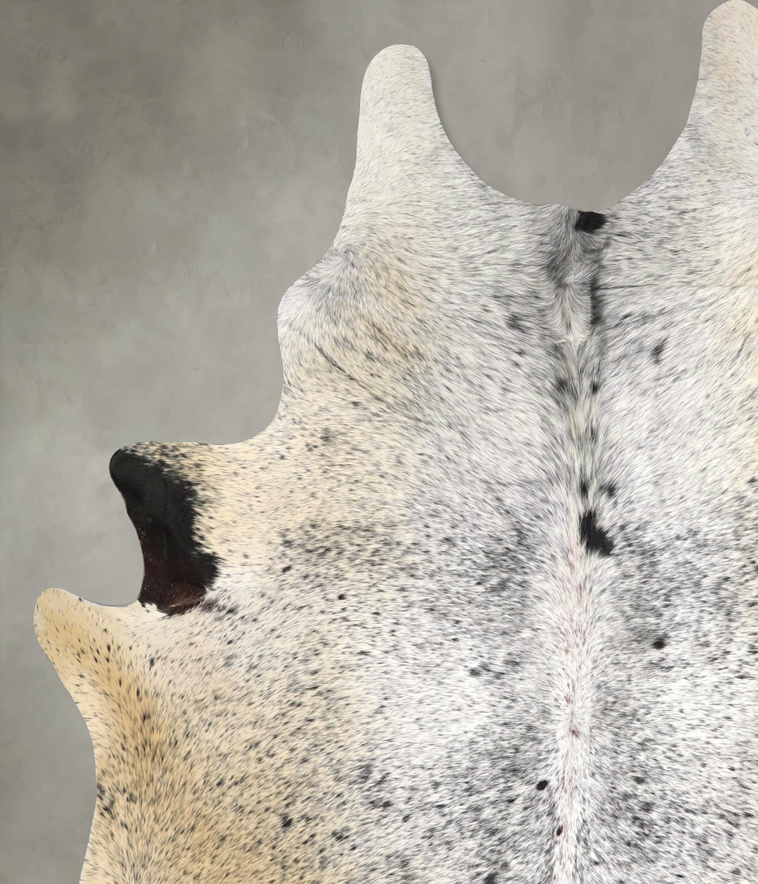 Salt and Pepper Black X-Large Brazilian Cowhide Rug 7'11"H x 6'3"W #A4