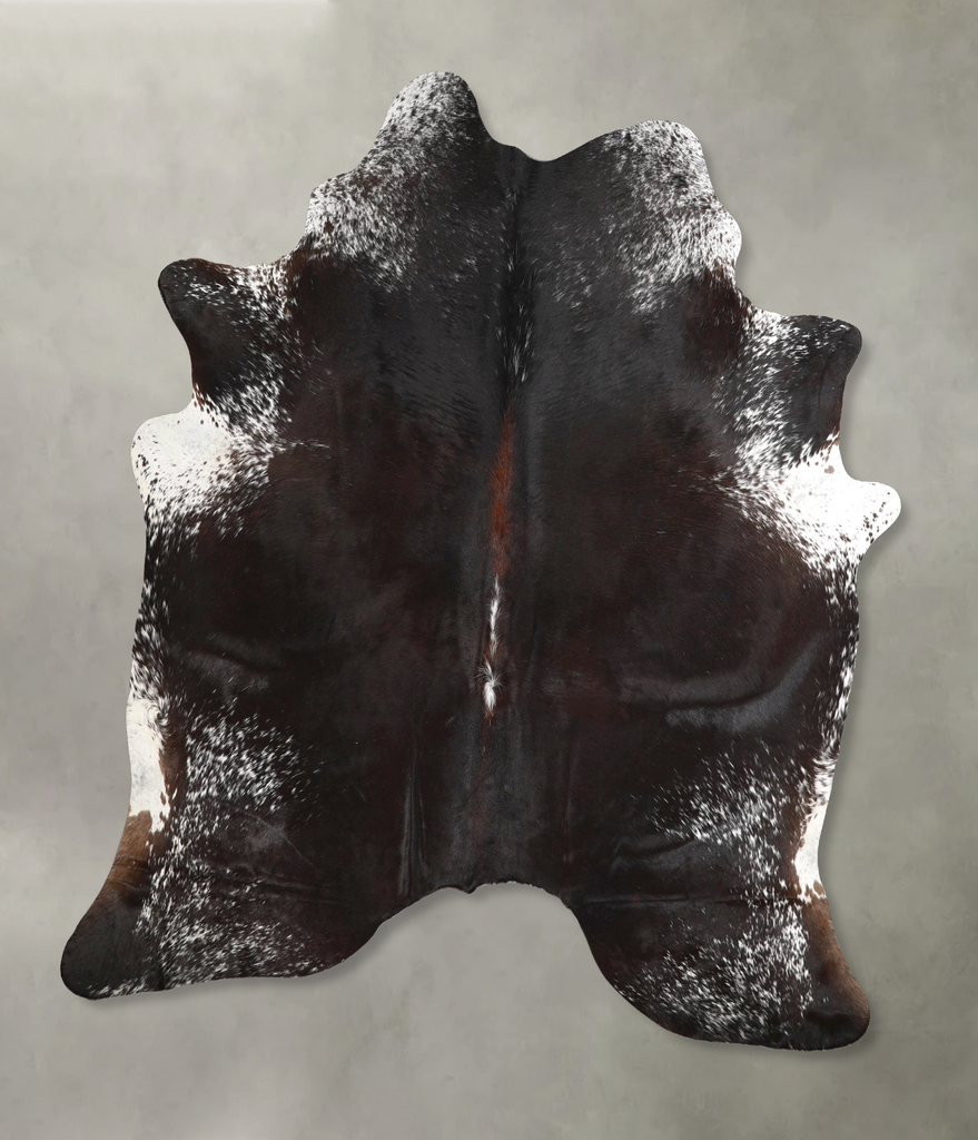 Salt and Pepper Black X-Large Brazilian Cowhide Rug 7'4"H x 6'6"W #A48961 by Hudson Hides